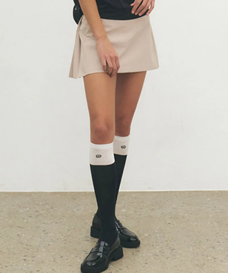 FORDI Color block Symbol Knee Socks - Black/White