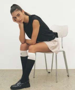 FORDI Color block Symbol Knee Socks - Black/White