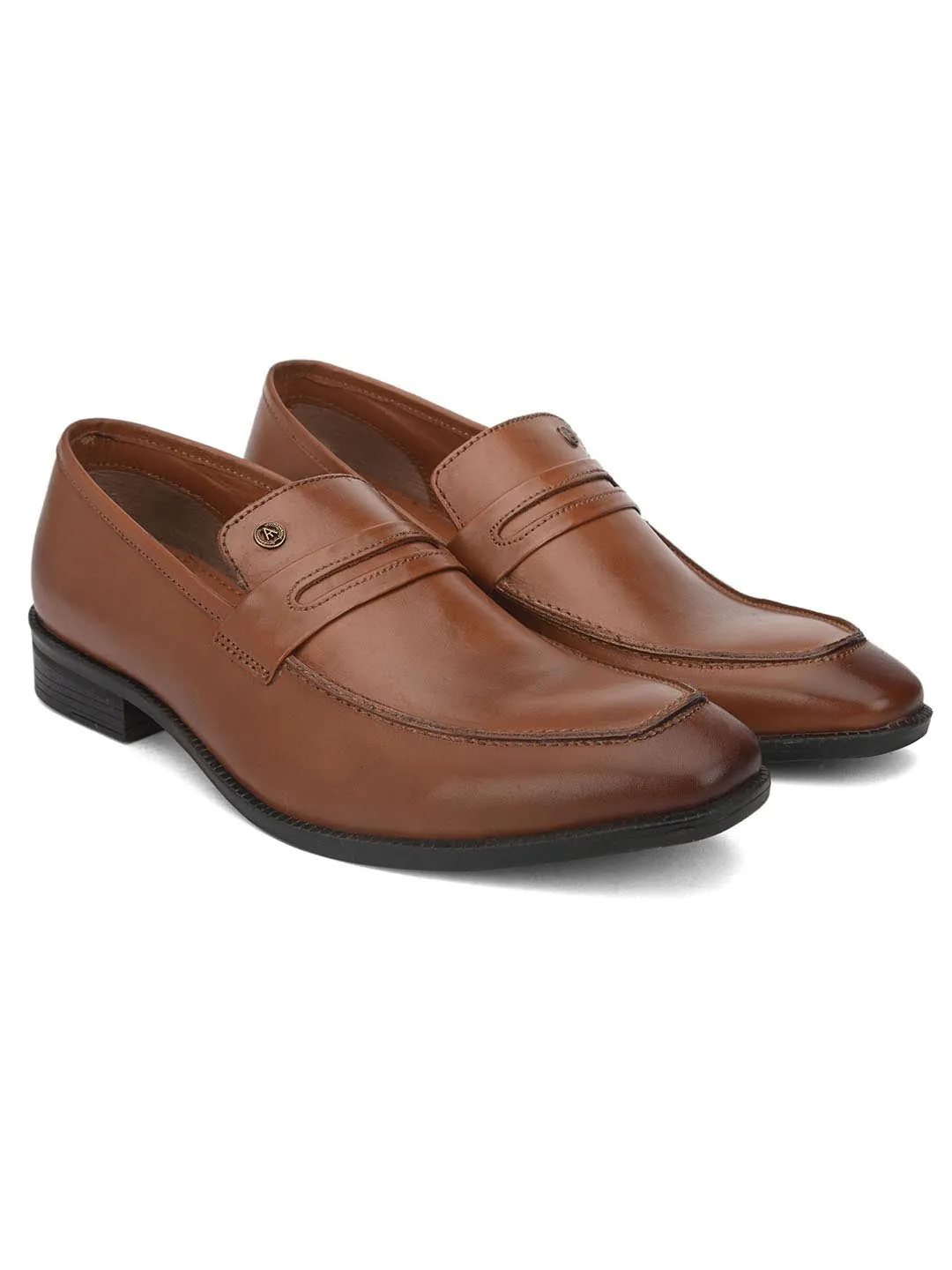 Genuine Leather Tan Brown Office/ Dress Formal Slip On Shoes