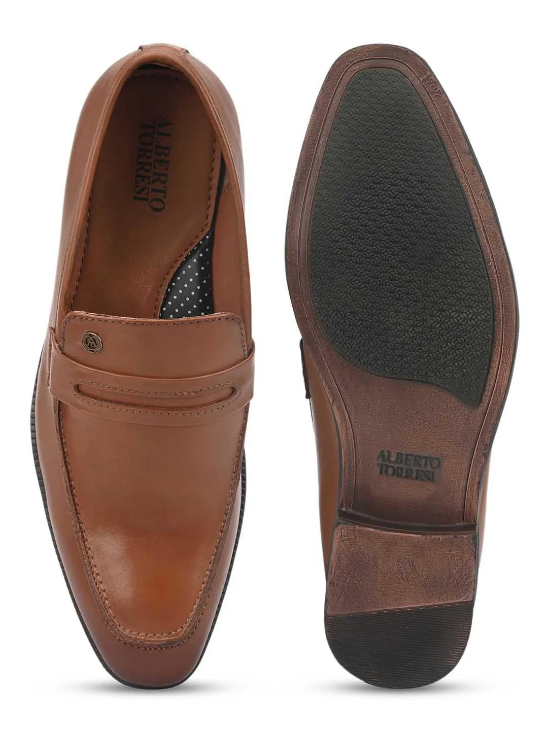 Genuine Leather Tan Brown Office/ Dress Formal Slip On Shoes