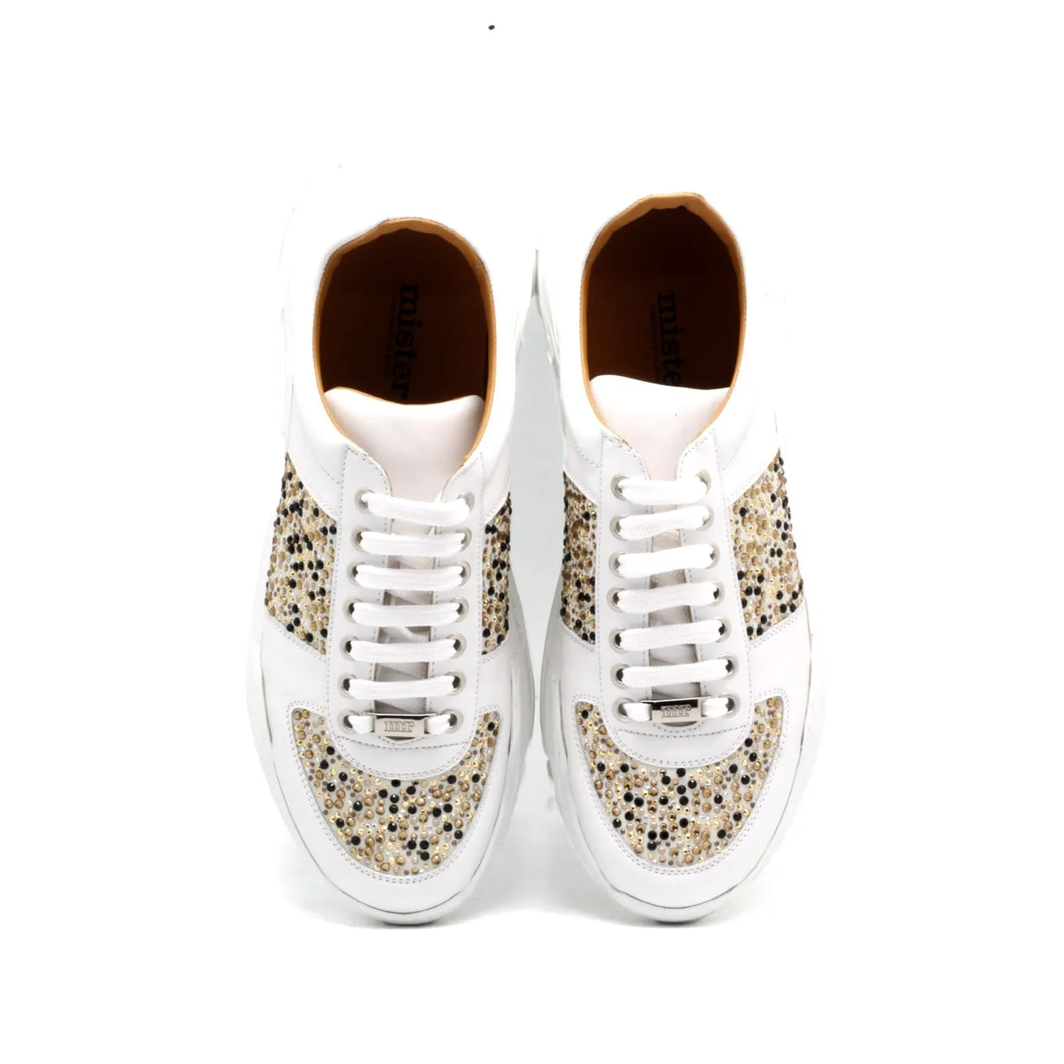 Mister Katea 39190 Men's Shoes White Suede / Calf-Skin Leather Sneakers (MIS1135)
