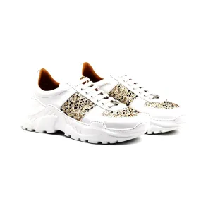 Mister Katea 39190 Men's Shoes White Suede / Calf-Skin Leather Sneakers (MIS1135)